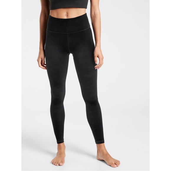 Athleta Pants - Athleta Elation Ultra High Rise Velvet Tights Black